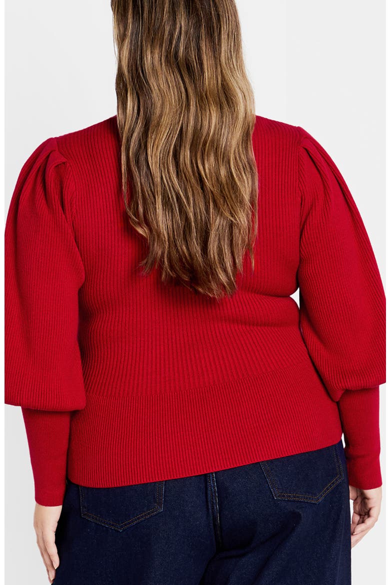 Jojo Rib Sweater, Alternate, color, RED