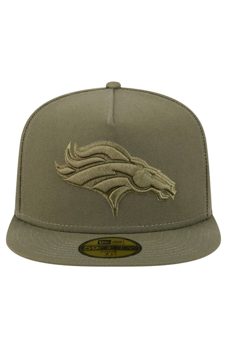 New Era Men's New Era  Olive Denver Broncos Color Pack A-Frame 59FIFTY Fitted Hat, Alternate, color, 