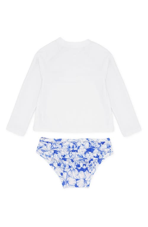 Feather 4 Arrow Kids' Ruffle Long Sleeve Two-piece Rashguard Swimsuit In White