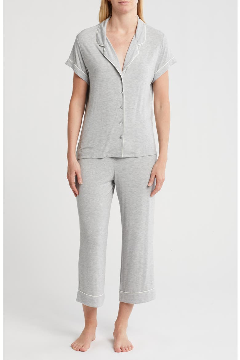 Tranquility Cropped Pajamas, Main, color, GREY HEATHER