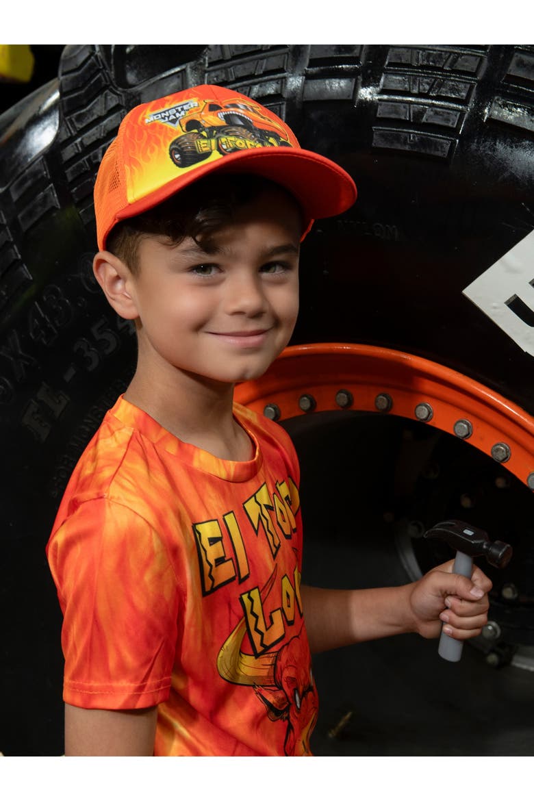 Boys' Strapback Baseball Cap, Alternate, color, El Toro Loco Orange