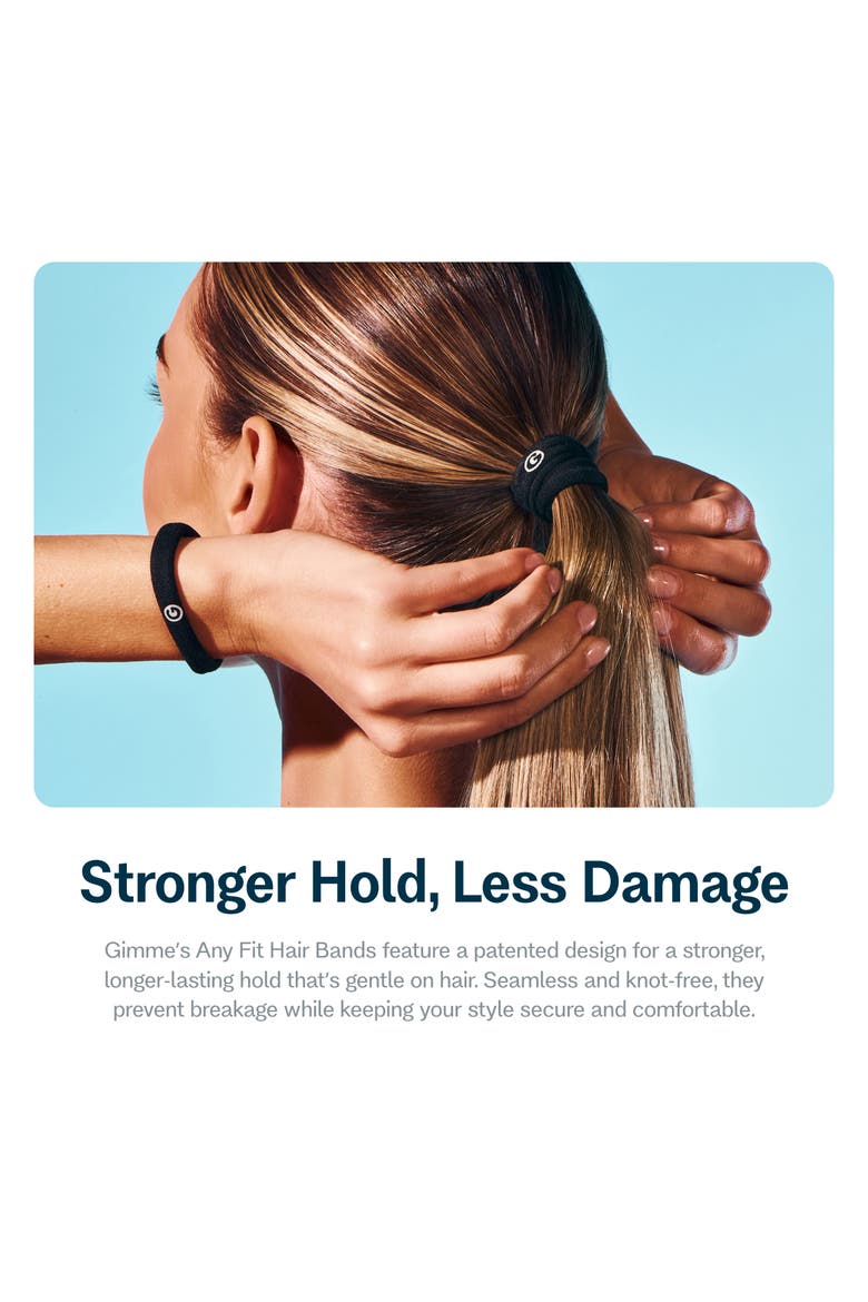 Any Fit Hair Bands, Damage Free Hair Ties Made with Seamless Microfiber Elastics, Alternate, color, Black