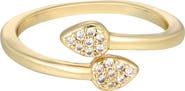 Adornia 14K Gold Plated Cubic Zirconia Bypass Ring
