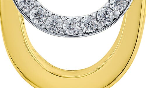 Cz By Kenneth Jay Lane Two-tone Pavé Double Horseshoe Drop Earrings