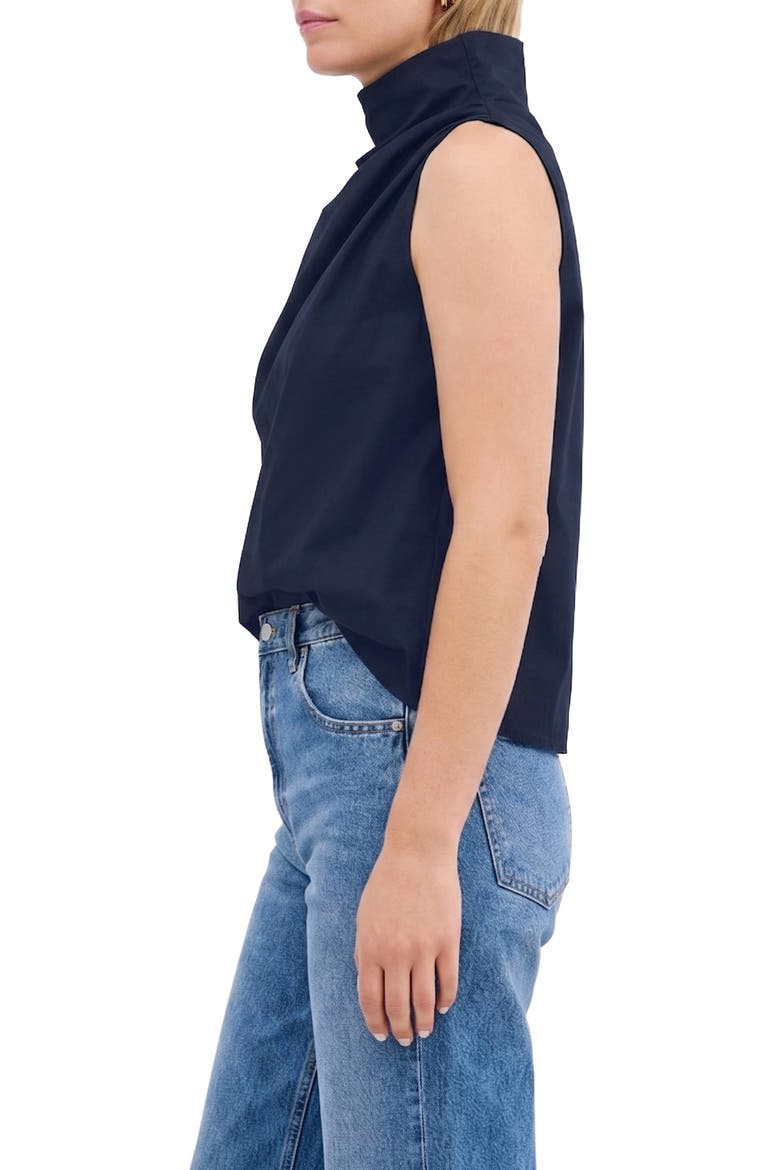 Minna Cowl Neck Cotton Top, Alternate, color, DEEP INDIGO