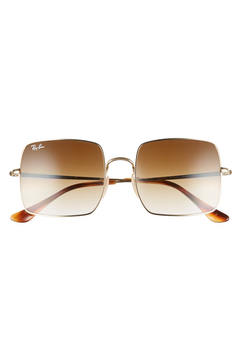 54mm Gradient Square Sunglasses, Alternate, color, GOLD / BROWN GRADIENT