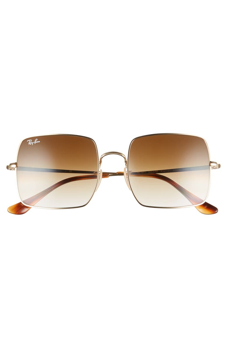 Ray-Ban 54mm Gradient Square Sunglasses, Alternate, color, Gold / Brown Gradient