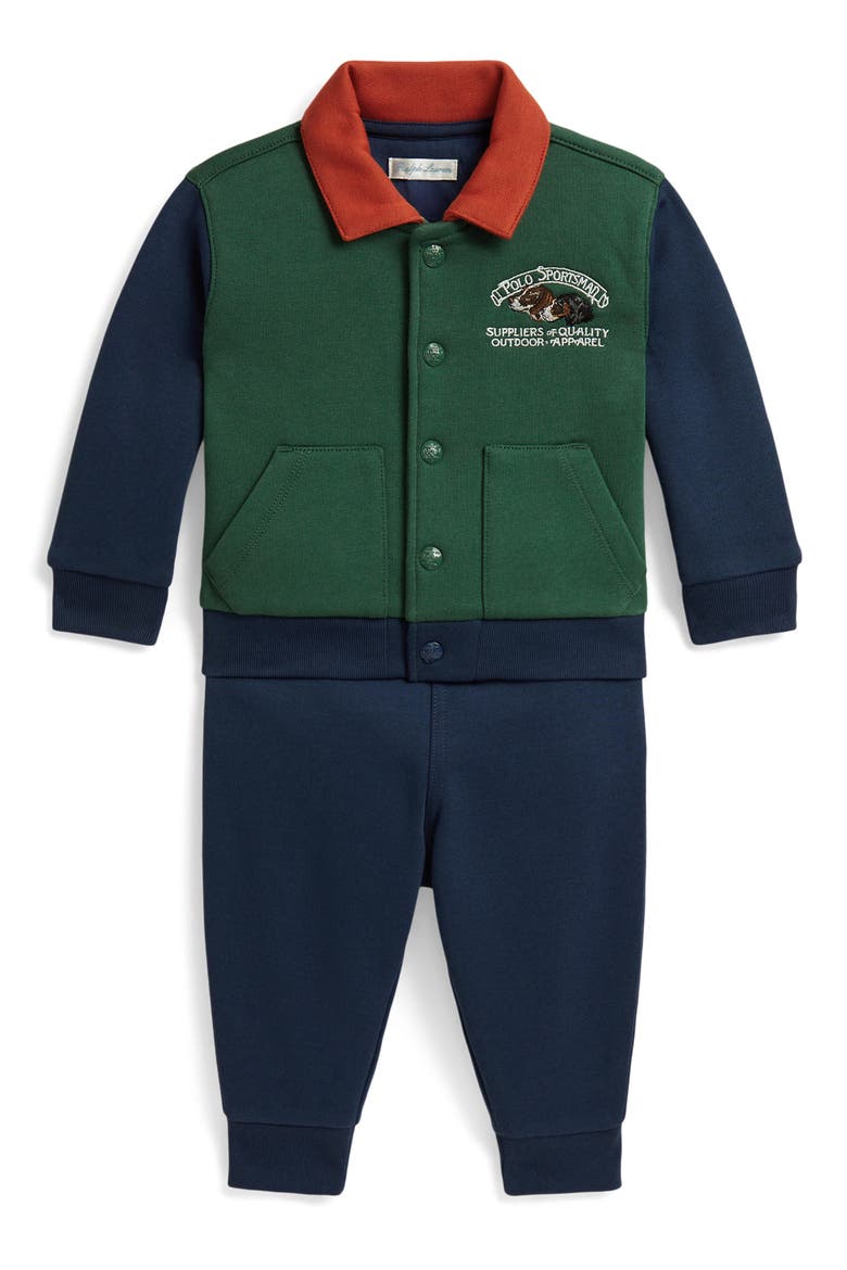 Kids' Fleece Jacket & Joggers Set, Main, color, VERANO GREEN MULTI