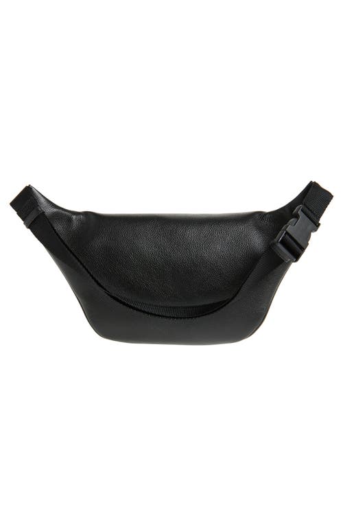 Balenciaga Explorer Tape Logo Leather Belt Bag In 1004 Washed Black
