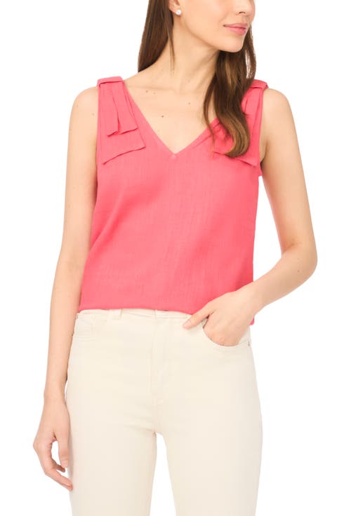 Bow Shoulder V-Neck Tank