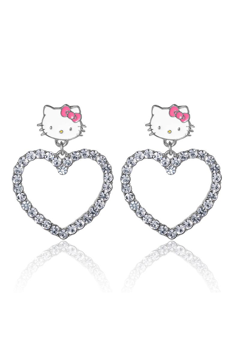 Heart Dangle Drop Earrings, Main, color, Silver