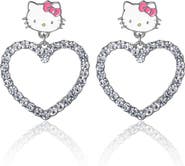 Hello Kitty Heart Dangle Drop Earrings