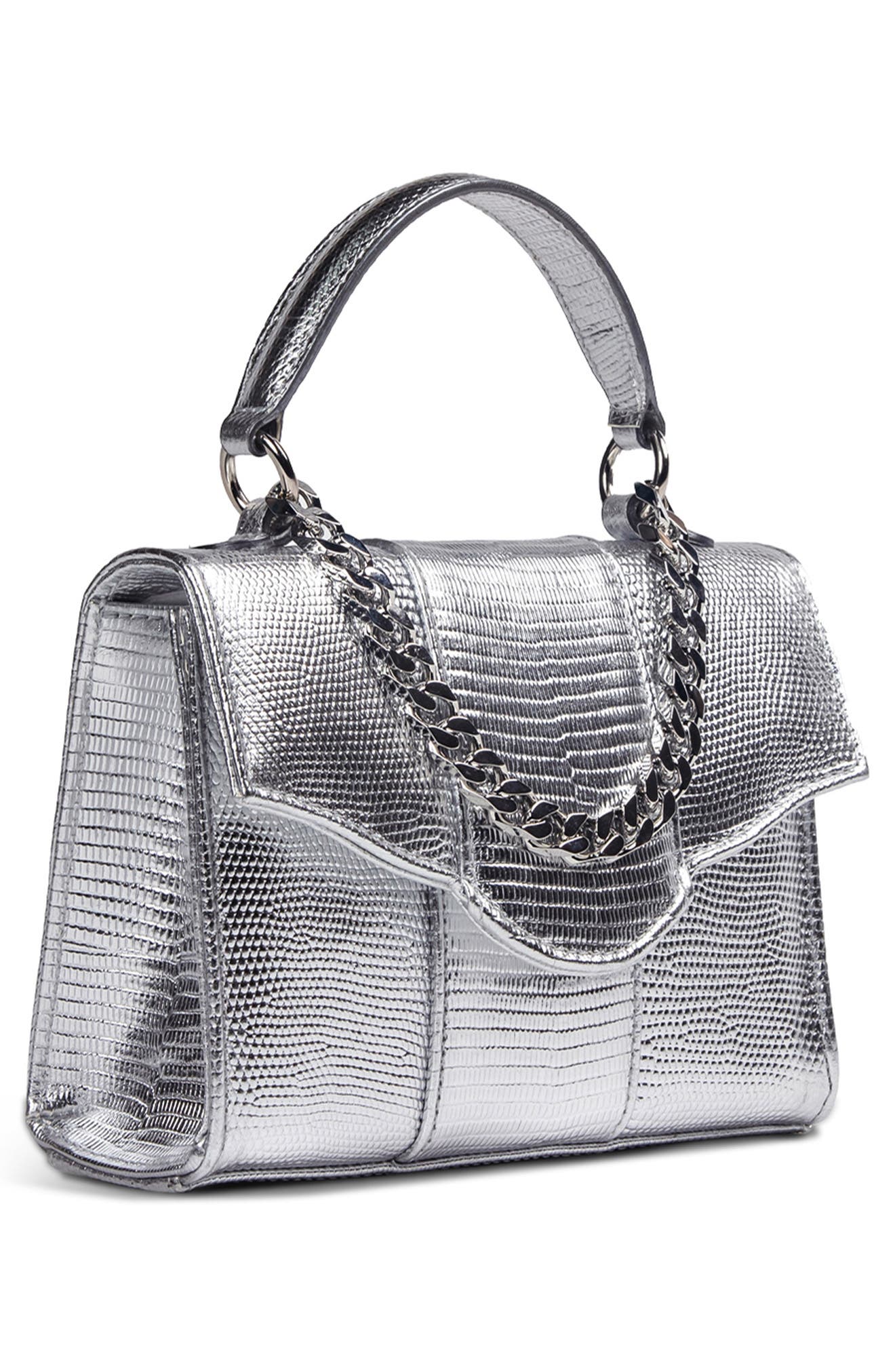 LISELLE KISS Meli Lizard Embossed Leather Top Handle Bag, Alternate, color, 