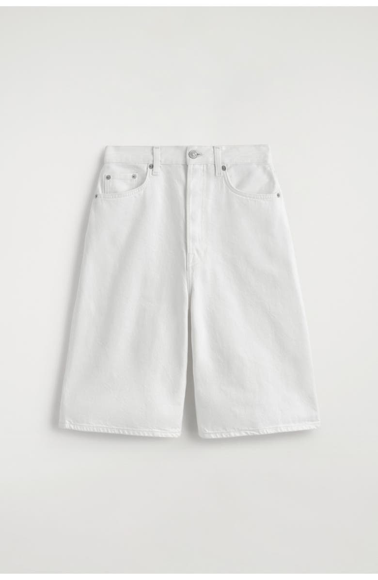 COS Knee-length Denim Shorts, Alternate, color, White
