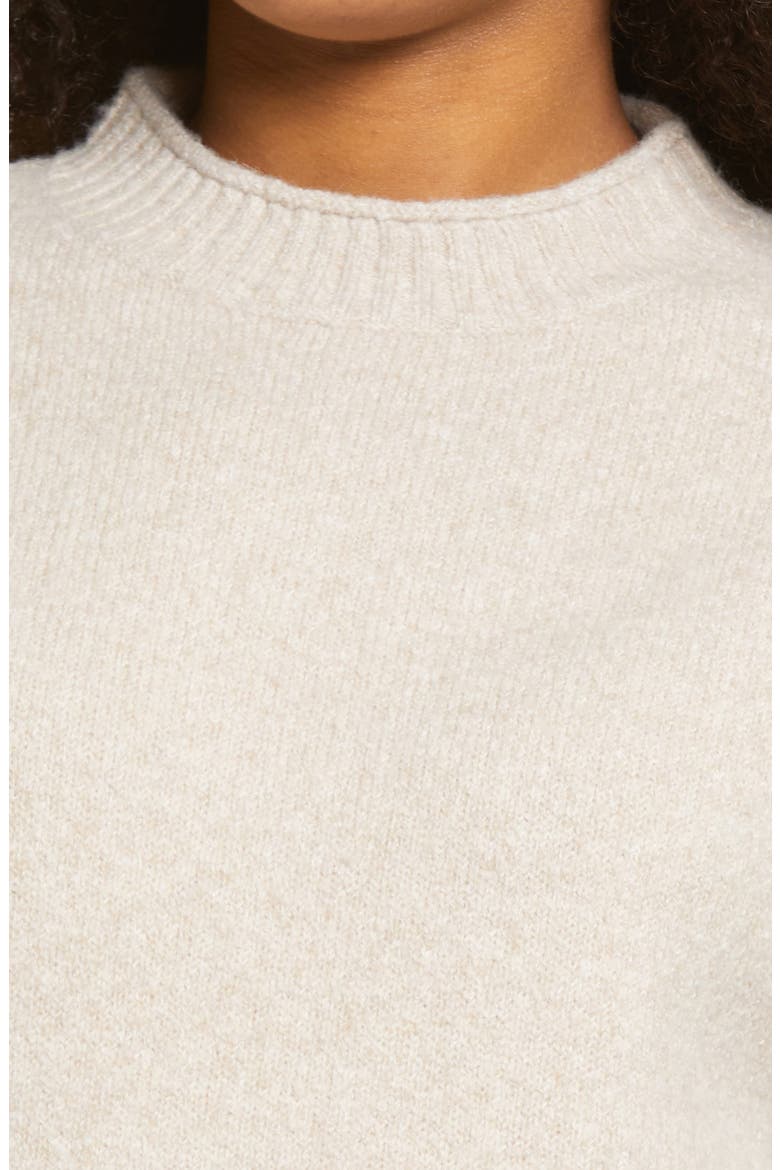 Cozy Roll Crewneck Sweater, Alternate, color, BEIGE OATMEAL HEATHER