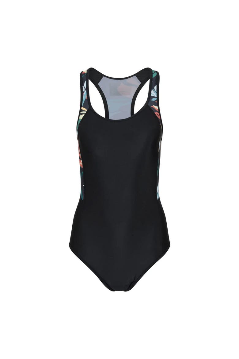 Take The Plunge Floral Swimming One Piece Bathing Suit, Main, color, Black
