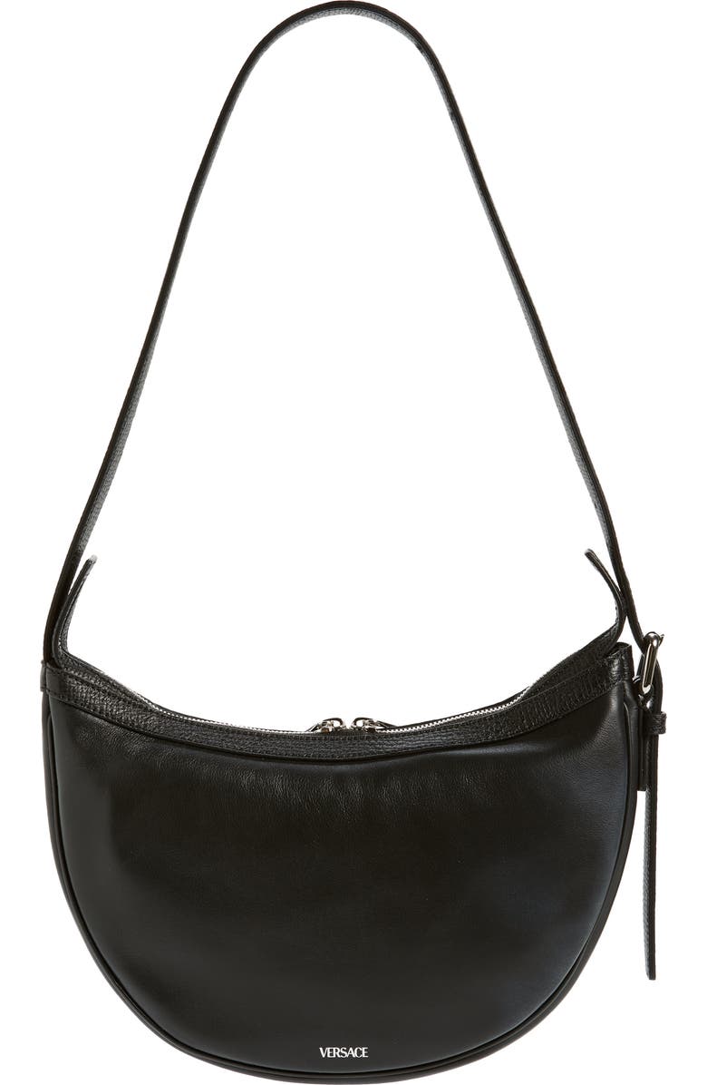 Versace Small Repeat Leather Hobo Bag, Alternate, color,