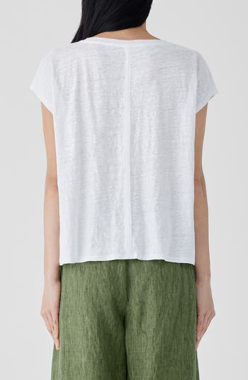 Eileen Fisher V Neck Organic Linen T Shirt Nordstrom