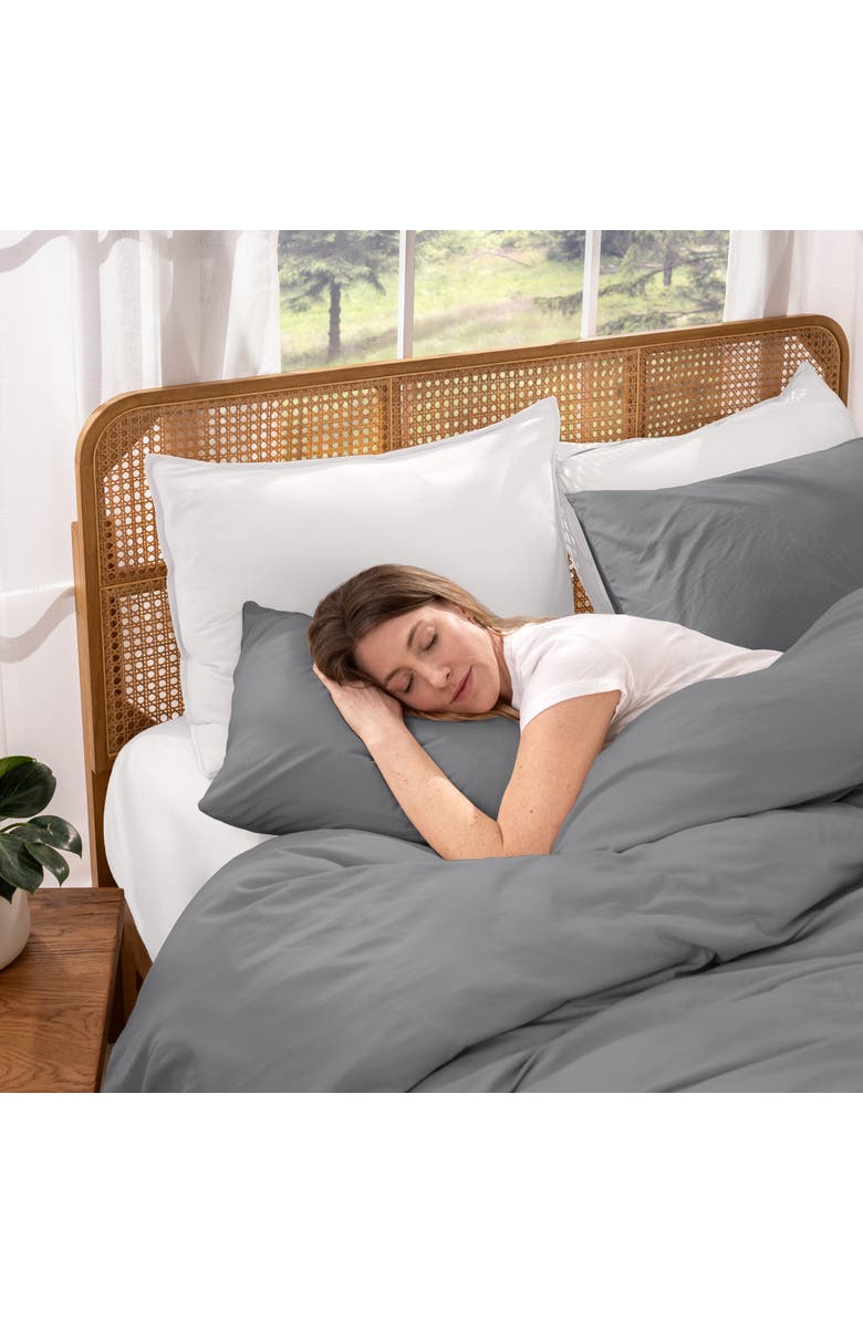 Bare Home Organic Cotton Jersey Duvet Cover & Pillowcase Set, Alternate, color, Grey