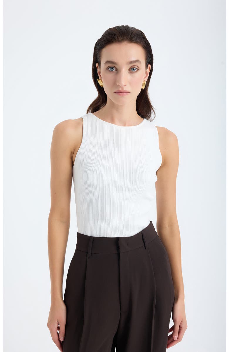 Monlicia Nila Ribbed Sleeveless Knit Top, Alternate, color, White
