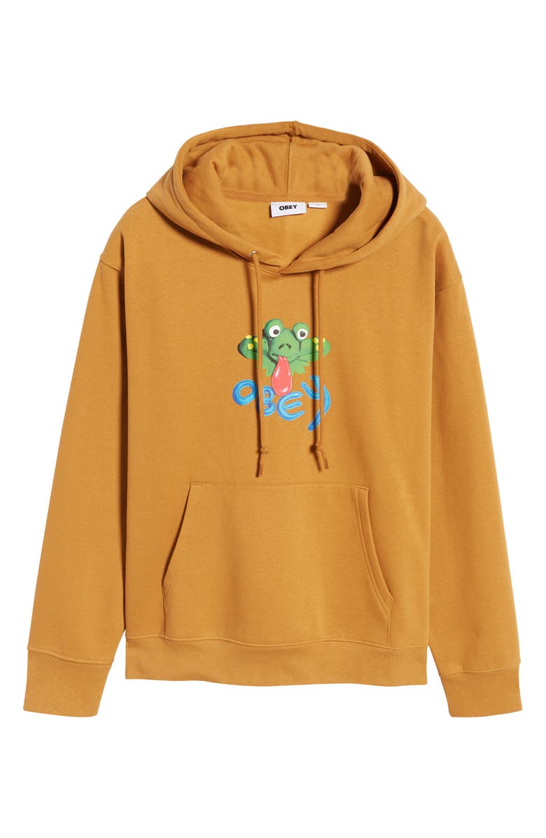 Obey Clay Frog Cotton Blend Graphic Hoodie, Alternate, color,