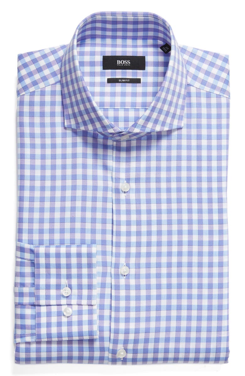 BOSS Slim Fit Check Dress Shirt, Alternate, color, 