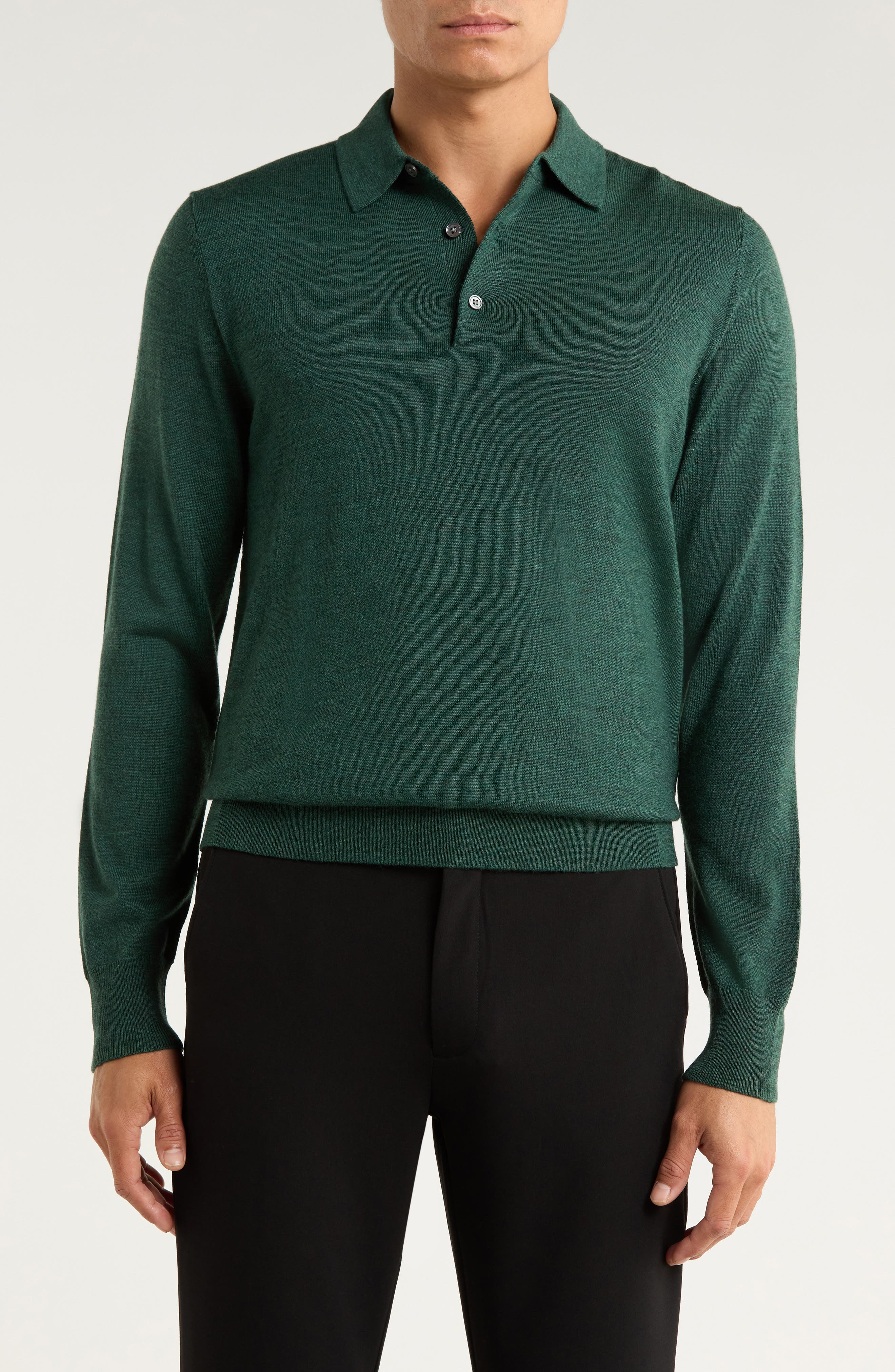Brooks Brothers Swift Merino Wool Long Sleeve Polo