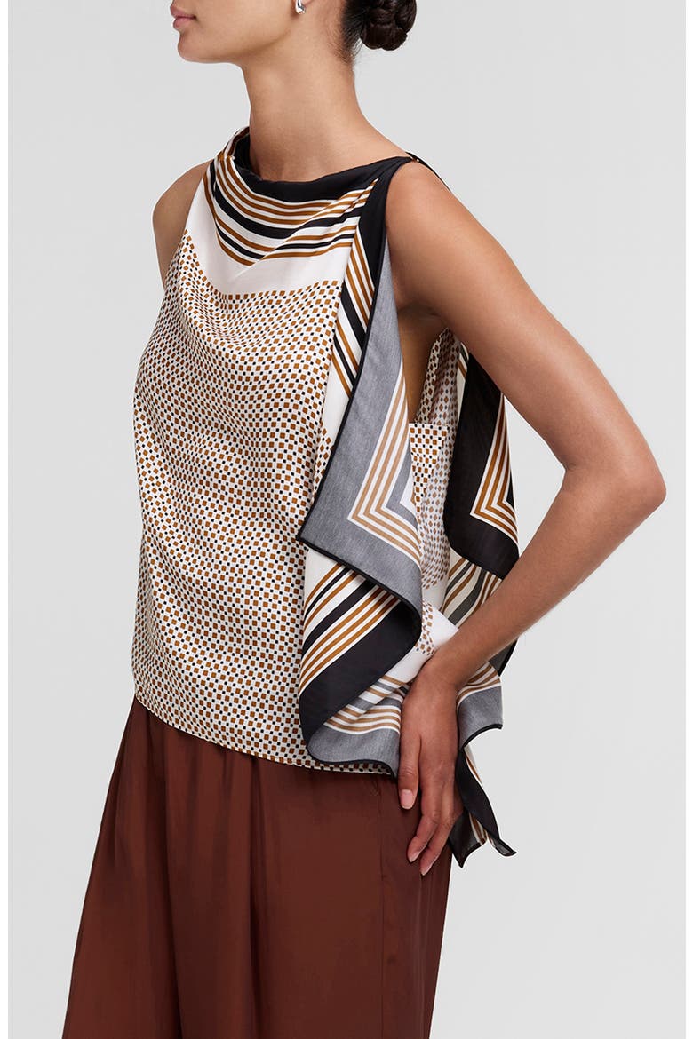 Kit Sleeveless Halter Top, Alternate, color, BLACK/ CARAMEL DOTTED
