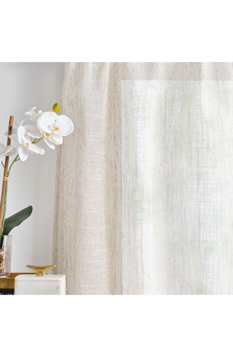 DKNY Set of 2 Classic Sheer Swags, Alternate, color, Linen