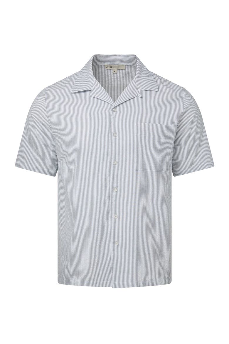 Poplin Seersucker Convertible Vacation Shirt, Alternate, color, DEEP NAVY/WHITE