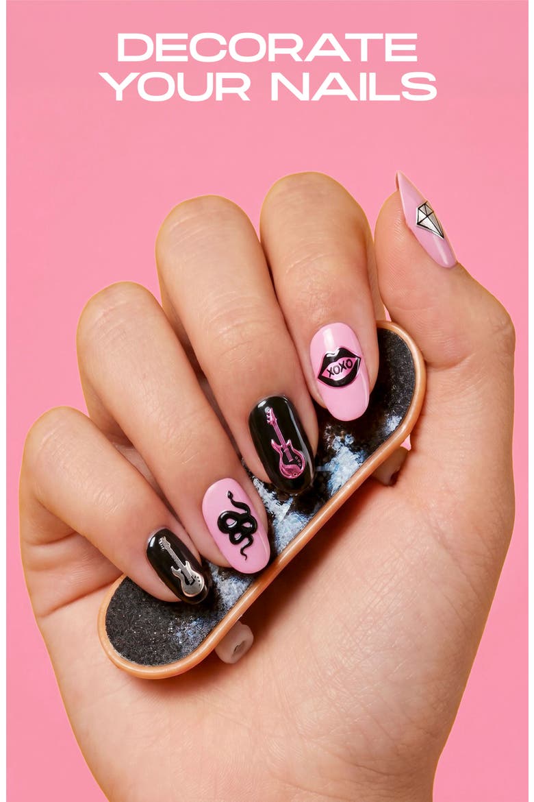 Kids' Glam Rock Nail Stickers, Alternate, color, PINK