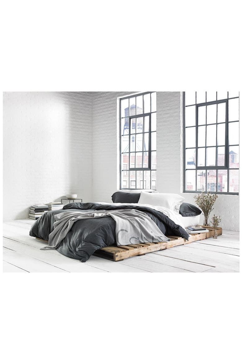 Modern Cotton Collection Cotton & Modal Fitted Sheet, Alternate, color, CHARCOAL