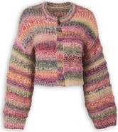 SAACHI Rainbow Stripe Crop Cardigan