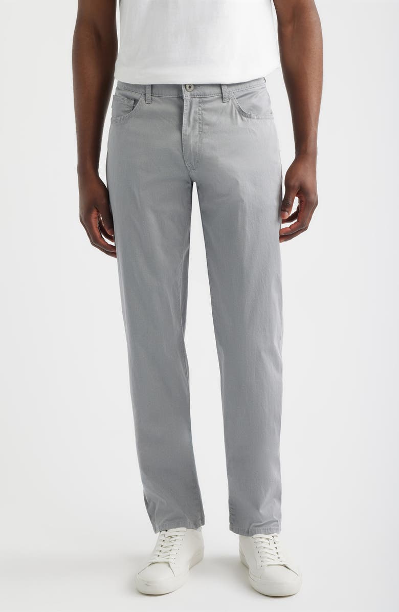 Brax Cadiz Ultralight Straight Leg Stretch Cotton Pants, Main, color, Silver