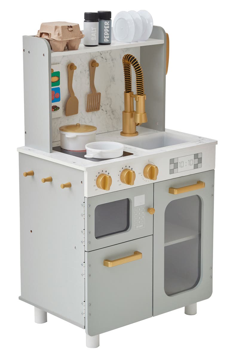 Teamson Kids Chef Memphis Kitchen Playset, Alternate, color, Gray/ Gold