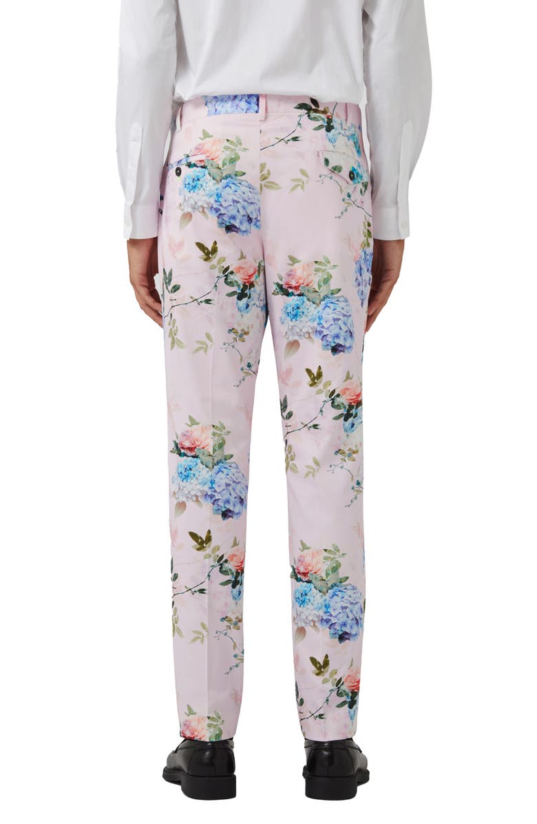 Twisted Tailor Pickhurst Slim Fit Pink Floral Suit Trousers, Alternate, color, 