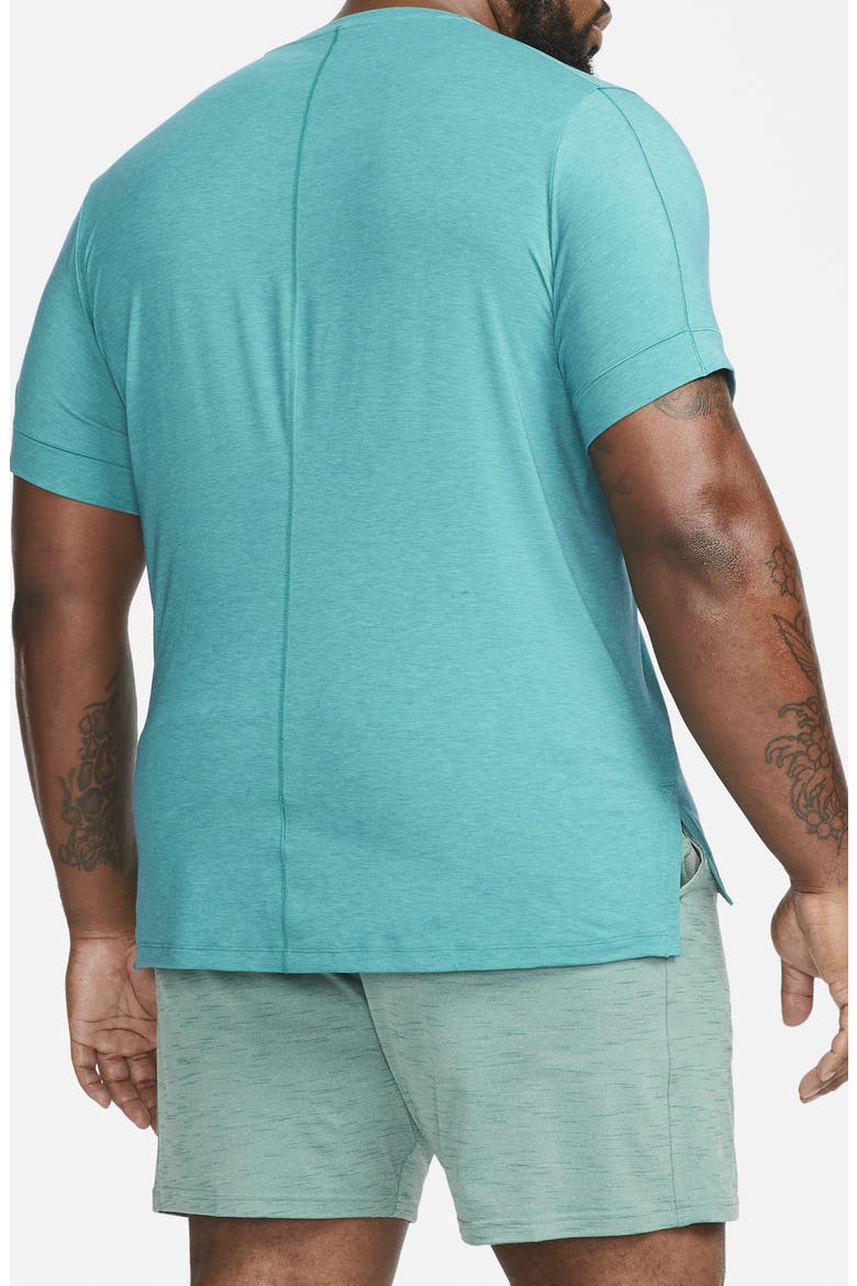 Dri-FIT Yoga T-Shirt, Alternate, color, GEODE TEAL/ ROMA GREEN/ BLACK