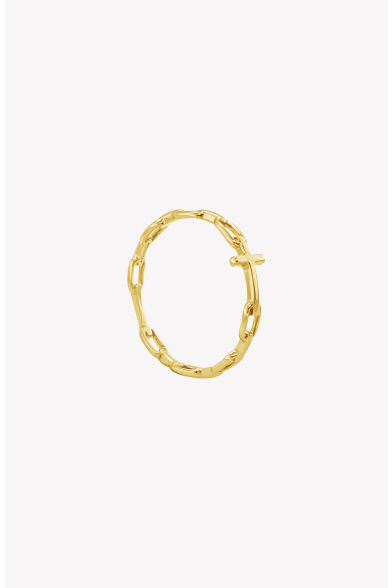 Chain Breaker Cross Ring, Alternate, color, 18k Gold Plated
