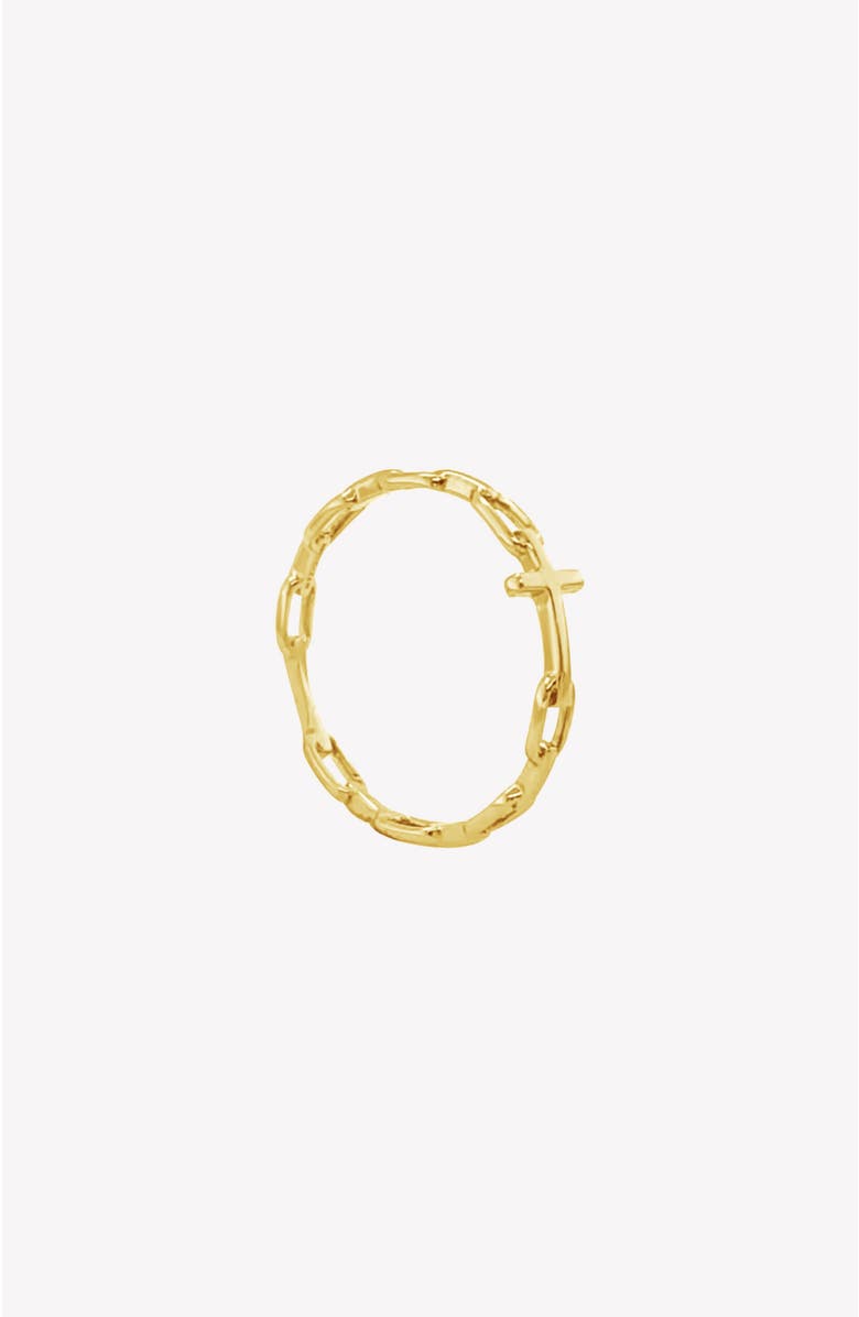 Rizen Jewelry Chain Breaker Cross Ring, Alternate, color, 18K Gold Plated