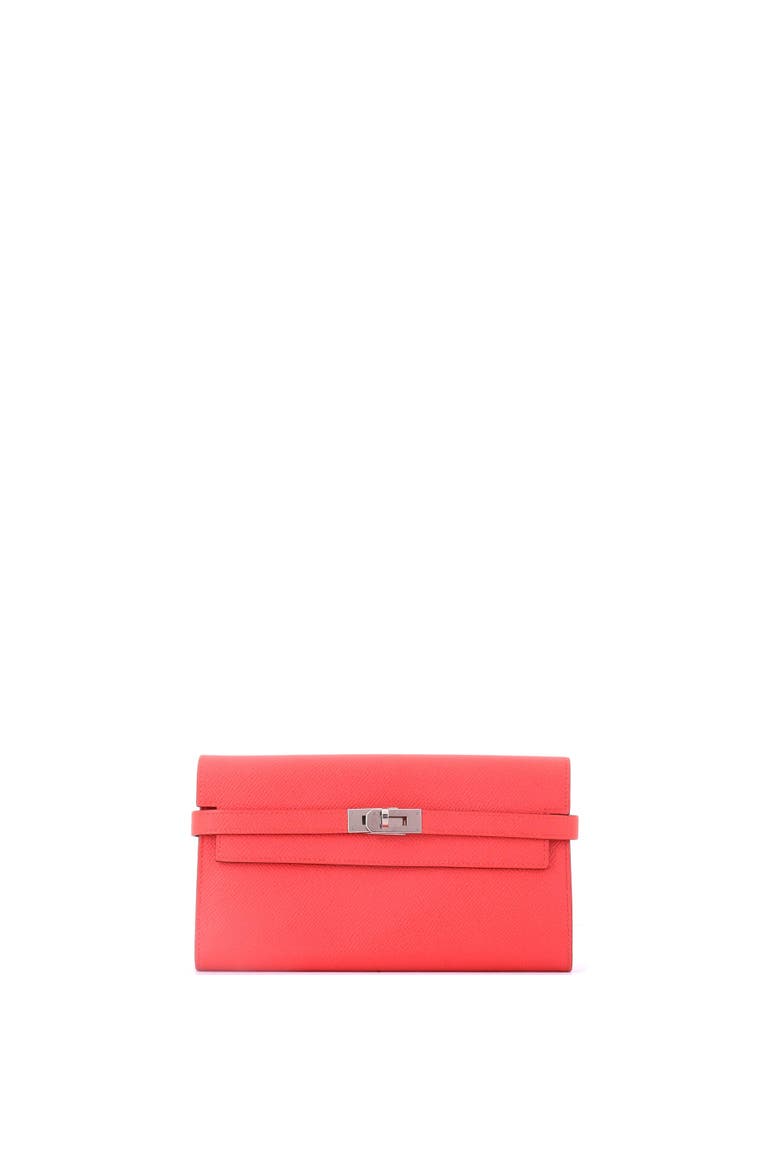 Kelly Wallet Epsom Long, Main, color, Rouge Pivoine