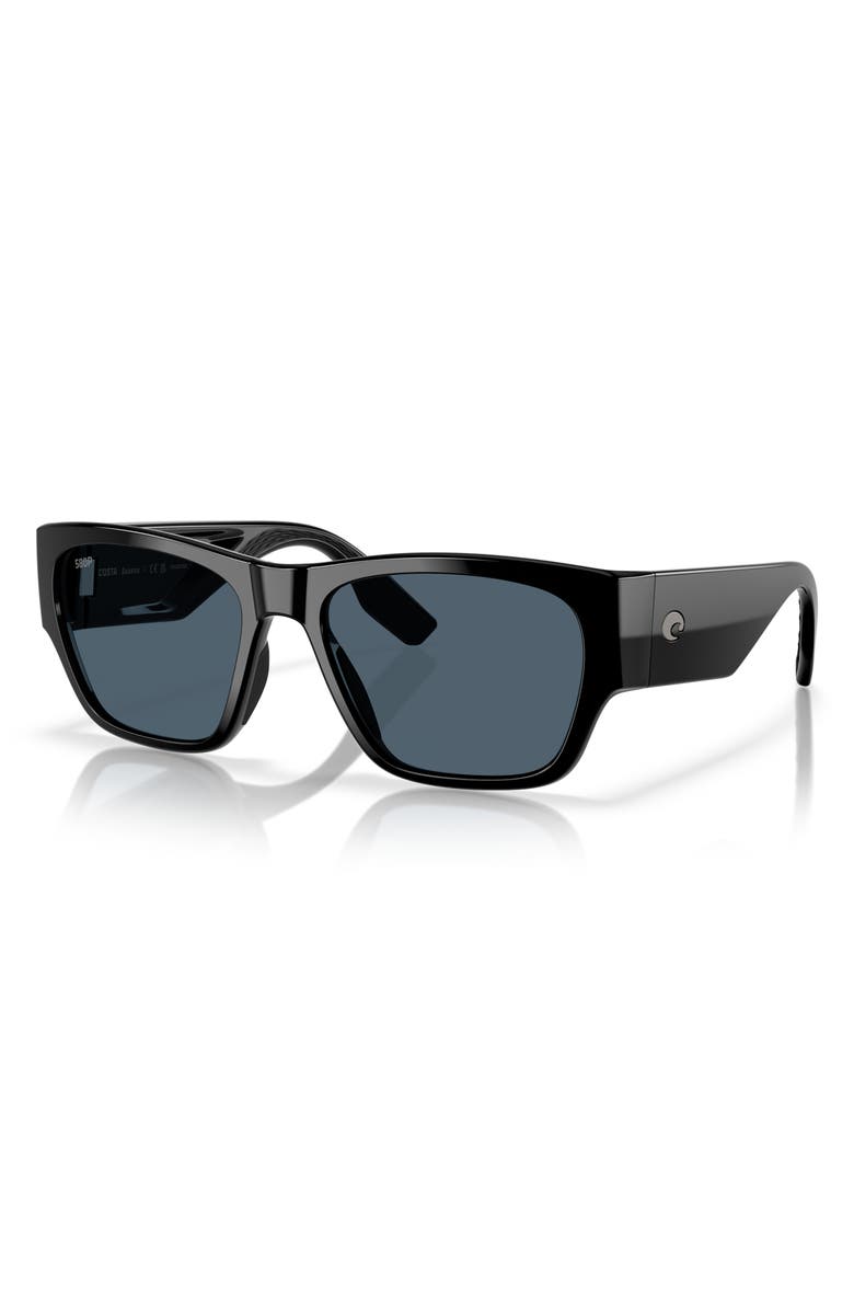 Costa Del Mar Suenos 57mm Polarized Rectangular Sunglasses, Alternate, color, Black/ Gray 580P