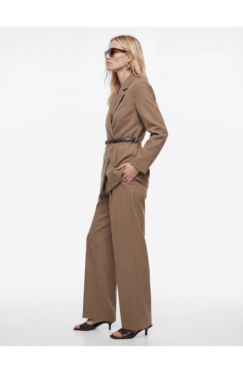 Koton Wide Leg High Rise Trousers with Pocket Detail, Main, color, Mink