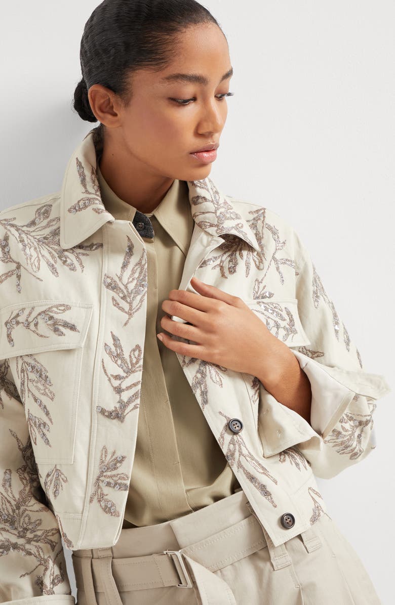 Brunello Cucinelli Flora Embroidery outerwear, Alternate, color, 