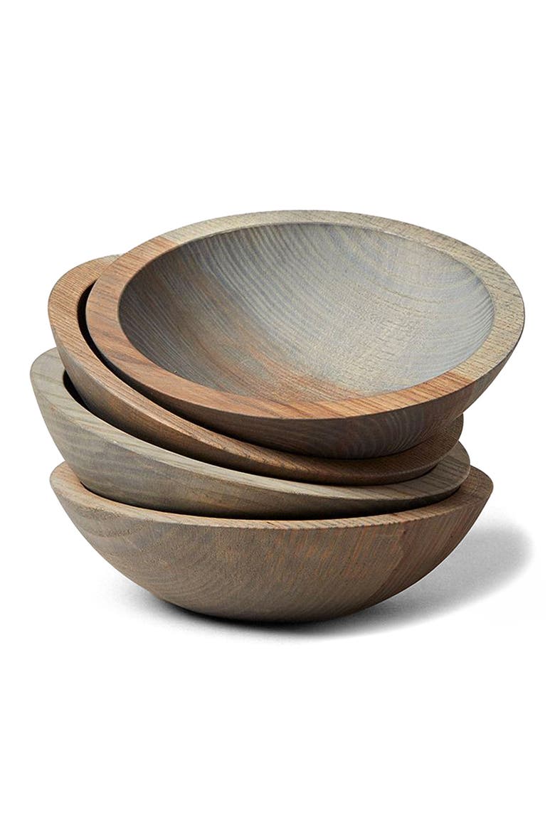 7" Crafted Wooden Bowl, Main, color, GREY