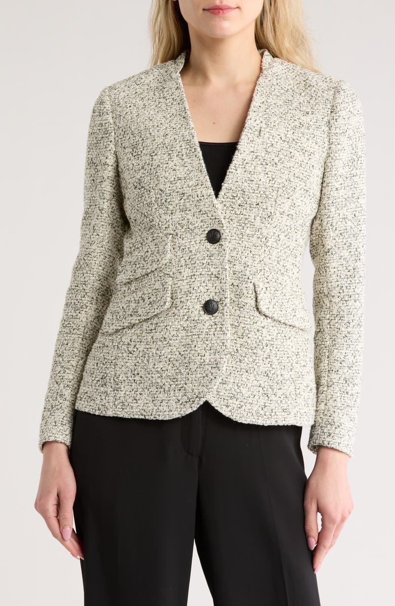 rag & bone Elise Tweed Blazer, Main, color, Off-White/Green