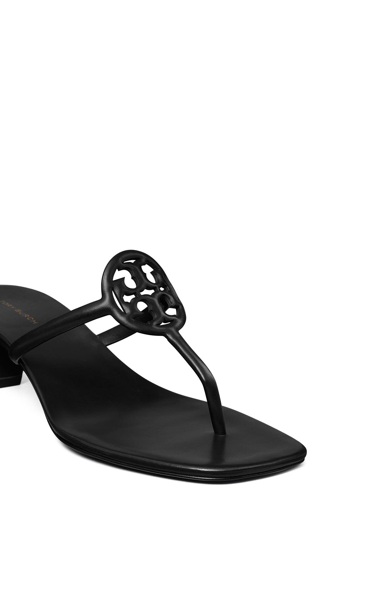 Tory Burch Miller Capri Thong Kitten Heel Sandal, Alternate, color, Perfect Black / Perfect Black