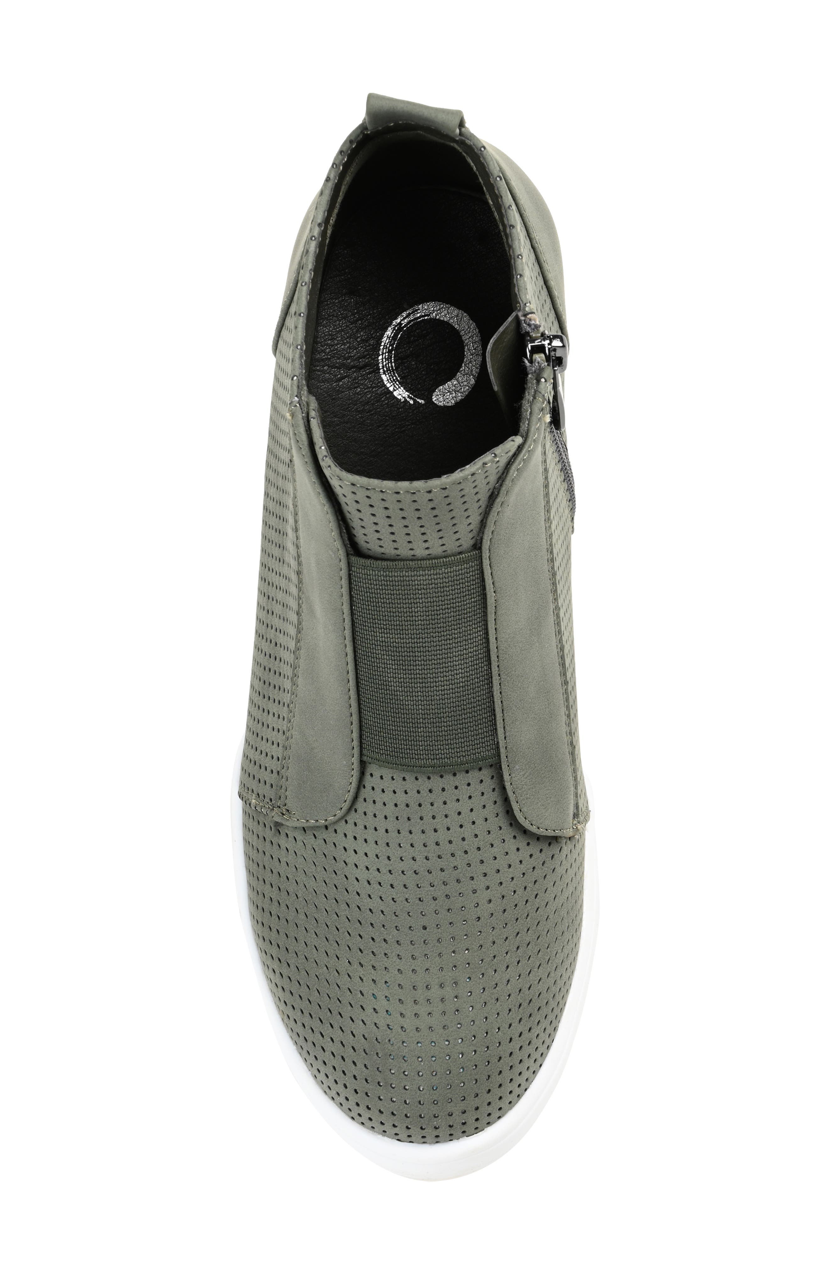 Journee Collection Clara Wedge Sneaker - Wide Width, Alternate, color, Olive