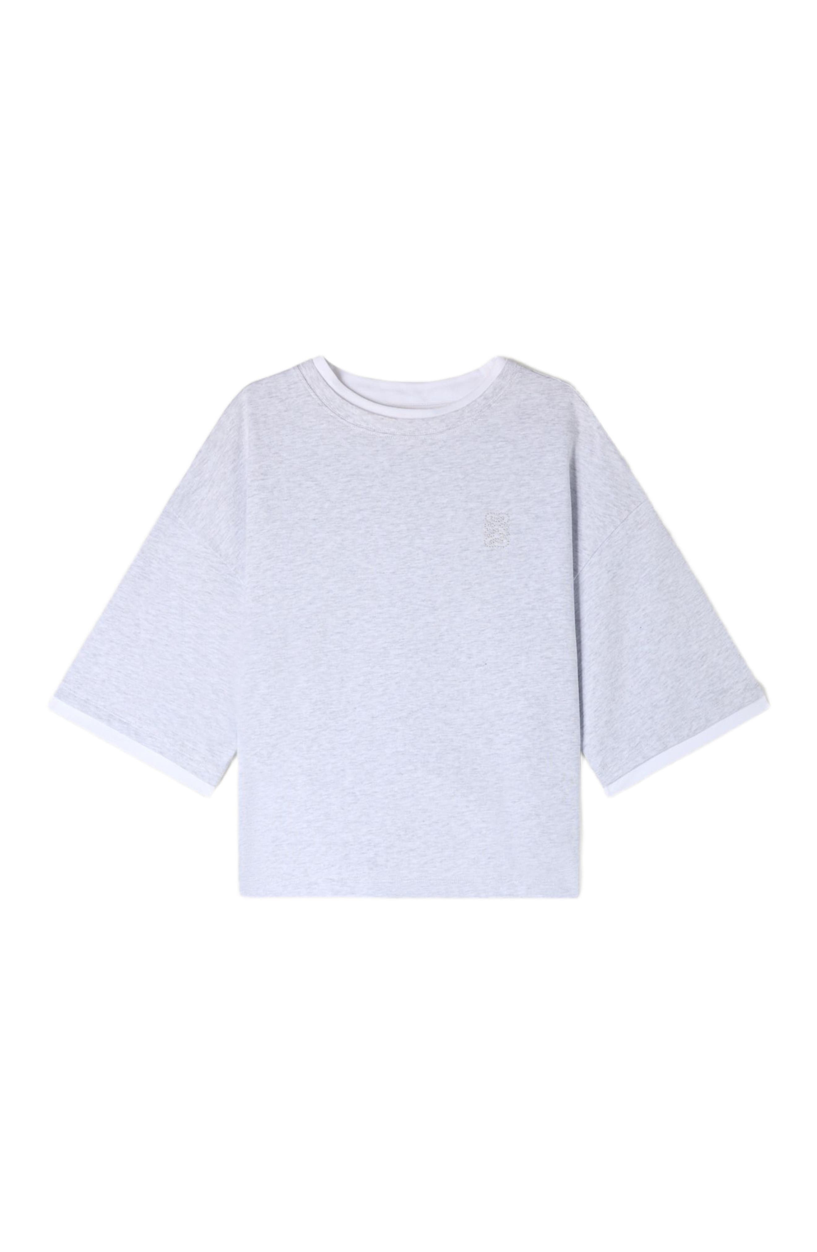 T-shirt with contrasting trim - image 2
