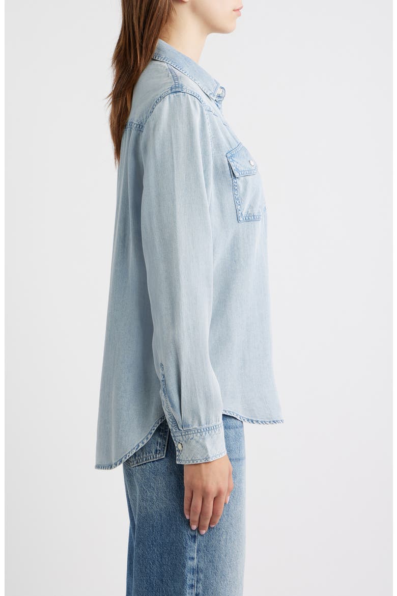 Remi Chambray Pearl Snap Shirt, Alternate, color, CREEKSIDE INDIGO