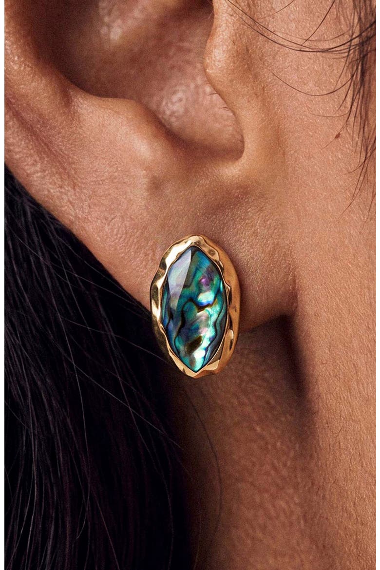 Mini Abalone Luxe Stud Earrings, Alternate, color, ABALONE